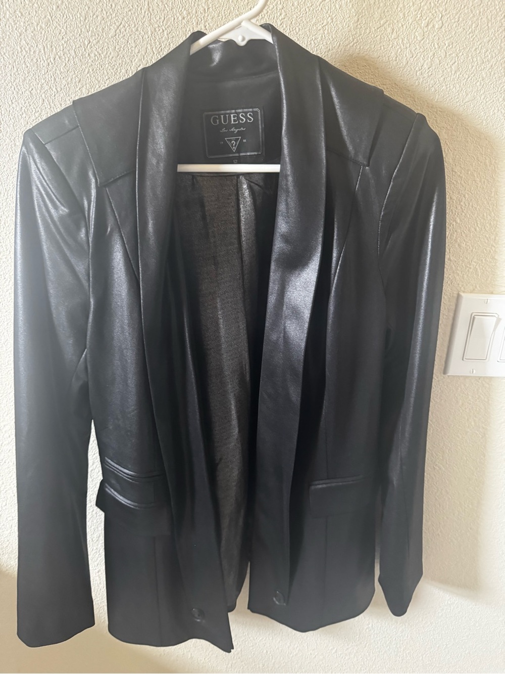 GUESS Black Draped Blazer Jacket
